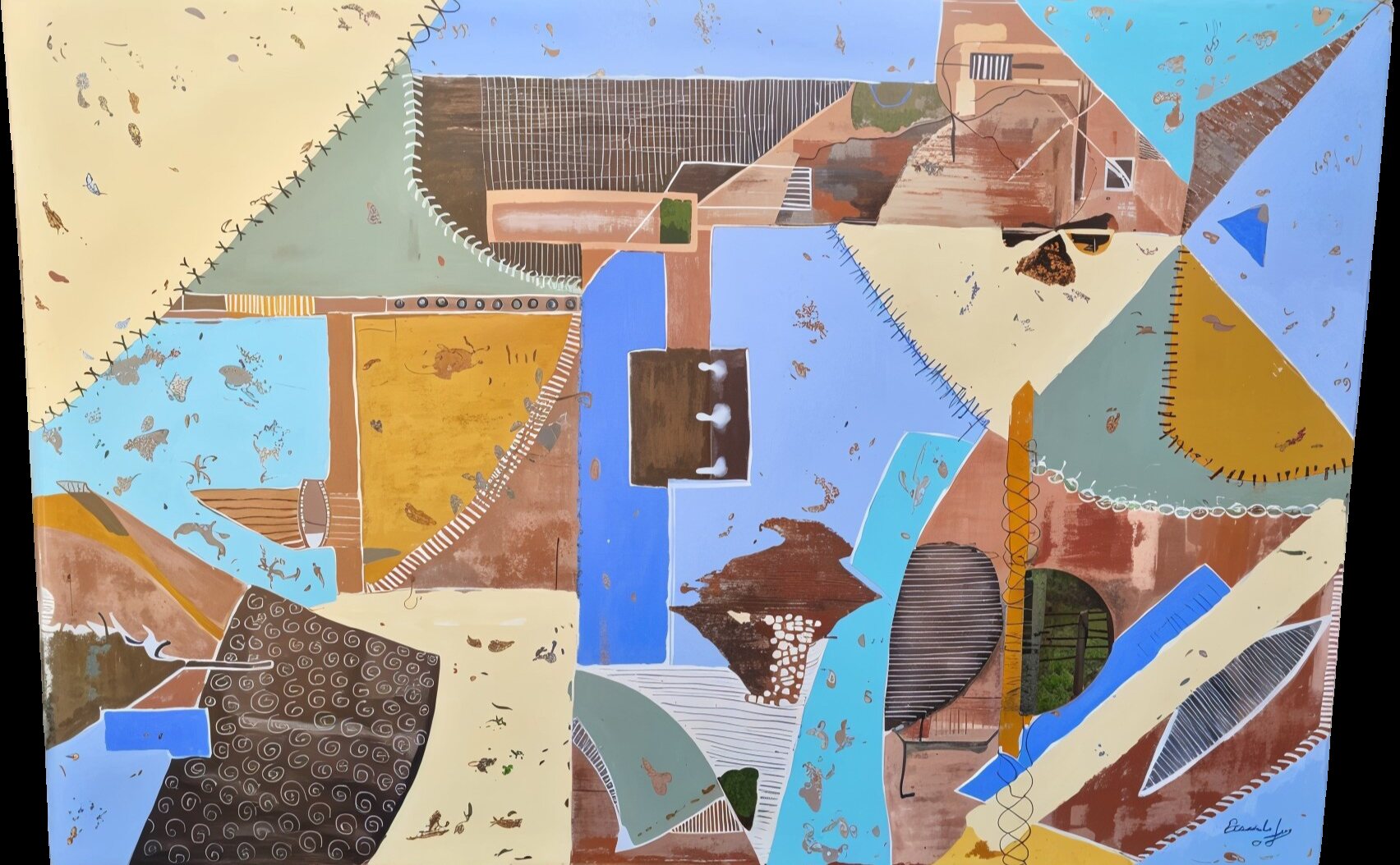 Cuadro abstracto «Territorios» en acrílico y técnica mixta de Beatriz de la Noi — disponible en Viña del Mar, Región de Valparaíso